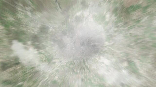Earth zoom from space on Madrid - Spain. And zoom out through clouds and atmosphere into space. Satellite view.