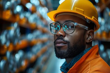 Supervising automated warehouse operations  logistics manager monitoring with laptop