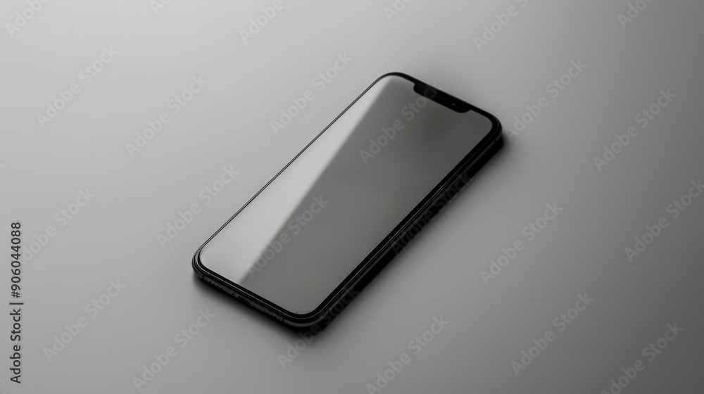 Aufkleber top-down perspective of a phone isolated, emphasizing its minimalist features.