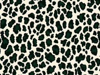 Obraz premium Seamless Leopard Print Pattern Green and Cream