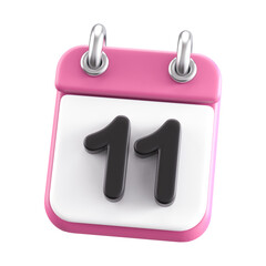 Calendar Day 11 . 3D illustration