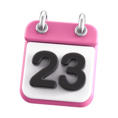Calendar Day 23 . 3D illustration