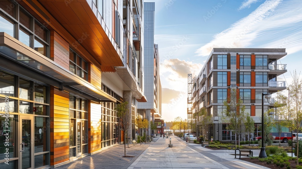 Aufkleber trends in mixed-use development projects combining residential and commercial spaces in construction