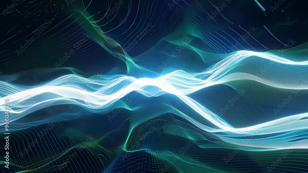 Poster infinite possibilities emerge as abstract glitches merge and collide giving birth to a dynamic and e