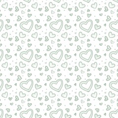 seamless background with green hearts
