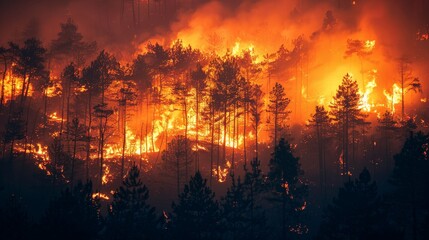 Wildfires spread rapidly, fueled by dry conditions and gusty winds.