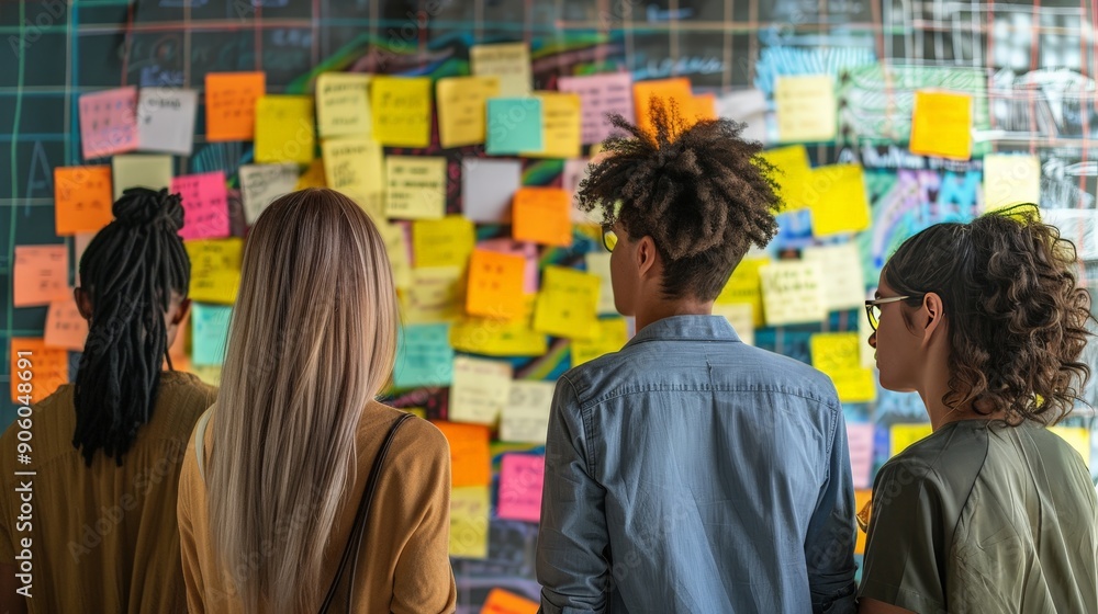 Aufkleber write a fictional scenario where an office team collaborates on a major project