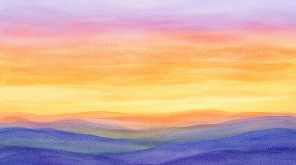 Sunset Over Majestic Mountain Range with Colorful Sky