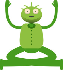 Cute Monster Character Sitting Illustration
