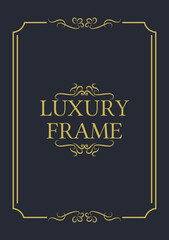 Golden luxury vintage ornament frame vector template