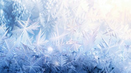 Symbolic frost patterns on a frozen window Christmas or New Year concept Background with room for text