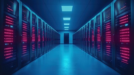 Fototapeta premium Neon Data Center