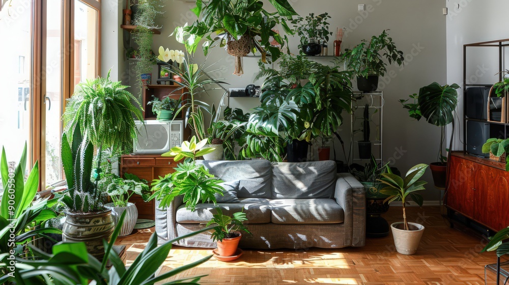 Aufkleber how can houseplant arrangements be used to divide spaces and create privacy in open-plan homes?