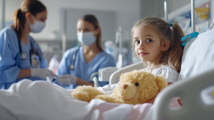 doctor examining little child