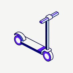 Electric kick scooter isometric vector icon illustration (9)