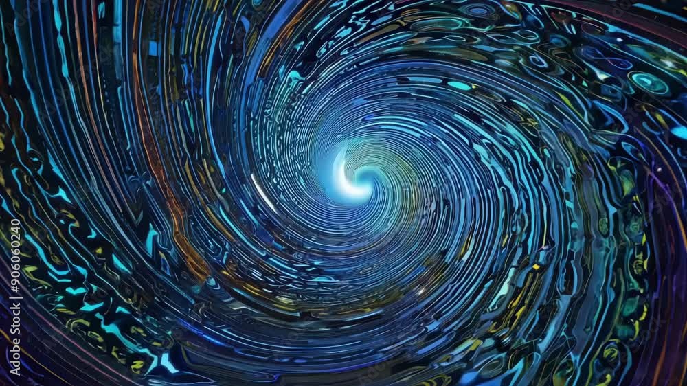 Poster a hypnotizing sequence of fractal spirals spiraling outwards in a graceful and symmetrical fashion.