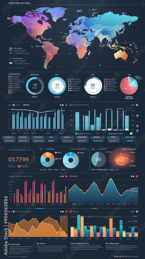 Poster Data visualization dashboard with charts and graphs.