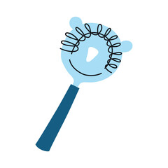 Vector illustration of a cocktail strainer, an essential bartending tool for making drinks. Cute cartoonish flat design. Filter utensil for bar, mixology, making cocktails. Kitchen beverage accessory