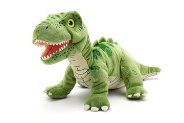 Fototapeta premium Dinosaur plushie doll isolated on white background