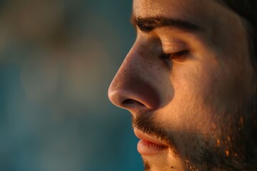Fototapeta premium A man with a beard and a nose is looking at the camera
