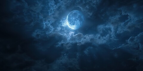 Moon In The Sky. Full Moon shining in the Halloween Night Sky