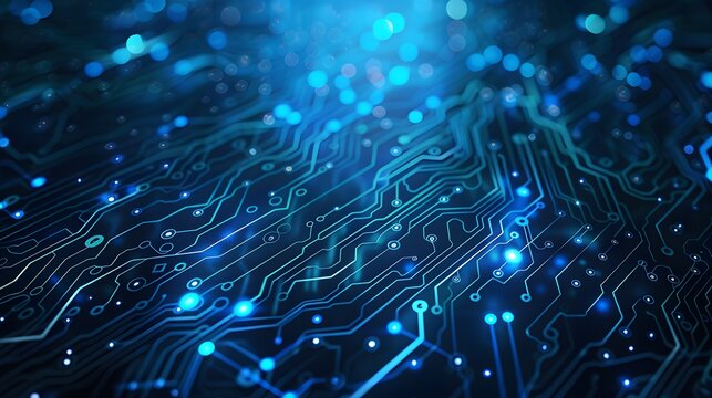 Abstract modern technology blue circuit board texture technology background.generative ai