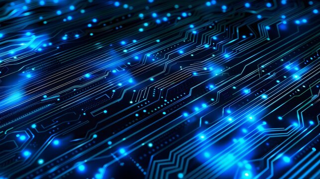 Abstract modern technology blue circuit board texture technology background.generative ai