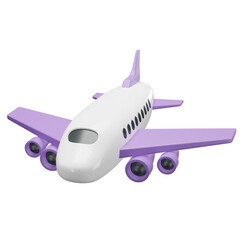 purple white aircraft 3d illustration
