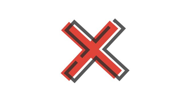Wrong Check Marks Animation in Transparent Background. Suitable for Authentication Video Content