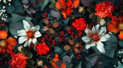 A combined background featuring a harmonious blend of floral patterns and geometric shapes, creating a unique and visually interesting design that bridges the gap between nature and modernity