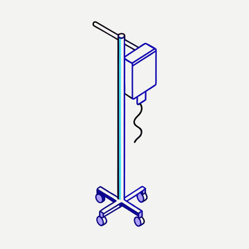 blue line art iv drip stand clip art preview