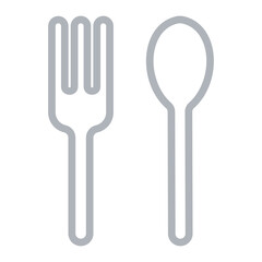 Disposable cutlery Vector Line Grey Icon Design