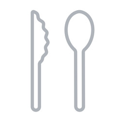 Biodegradable cutlery Vector Line Grey Icon Design