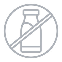 Singleuse plastics Vector Line Grey Icon Design