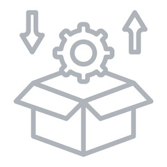 Packaging lifecycle Vector Line Grey Icon Design