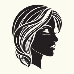 Women Beautiful Face Silhouette vector illustration isolated in an empty background