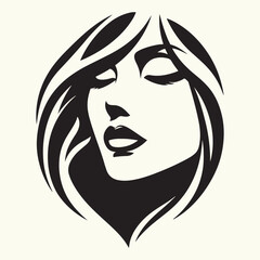 Women Beautiful Face Silhouette vector illustration isolated in an empty background