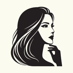 Women Beautiful Face Silhouette vector illustration isolated in an empty background