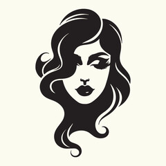 Women Beautiful Face Silhouette vector illustration isolated in an empty background