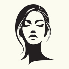 Women Beautiful Face Silhouette vector illustration isolated in an empty background