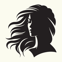 Women Beautiful Face Silhouette vector illustration isolated in an empty background