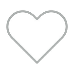 Heart Vector Line Grey Icon Design