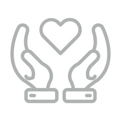 Compassionate Giving Vector Line Grey Icon Design