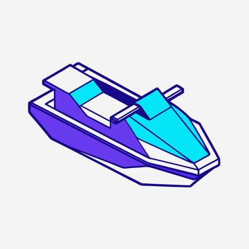 recommend clip art: Jet ski isometric vector icon illustration (10)