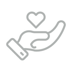 Giving Spirit Vector Line Grey Icon Design