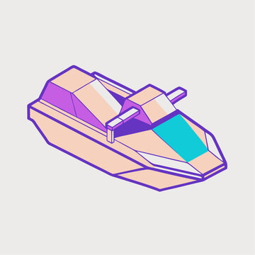 recommend clip art: Jet ski isometric vector icon illustration (6)