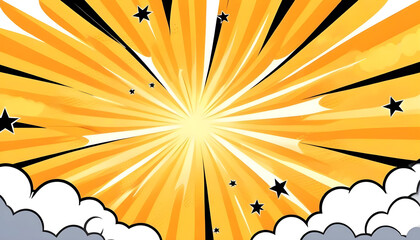 Bright yellow and orange comic book style background 1
