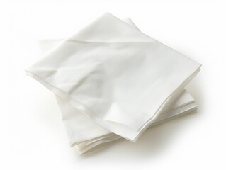 Napkins. White Paper Napkins Pile on Blank Background with Copy Space