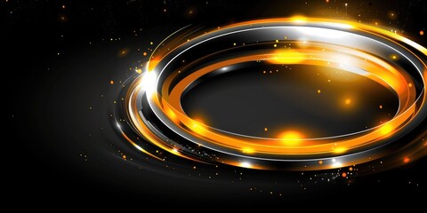 Obraz premium Abstract Design with Circular Metallic Rings and Glowing Lights