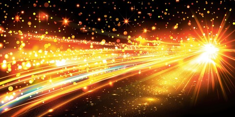 Obraz premium Abstract Light Streaks and Stars